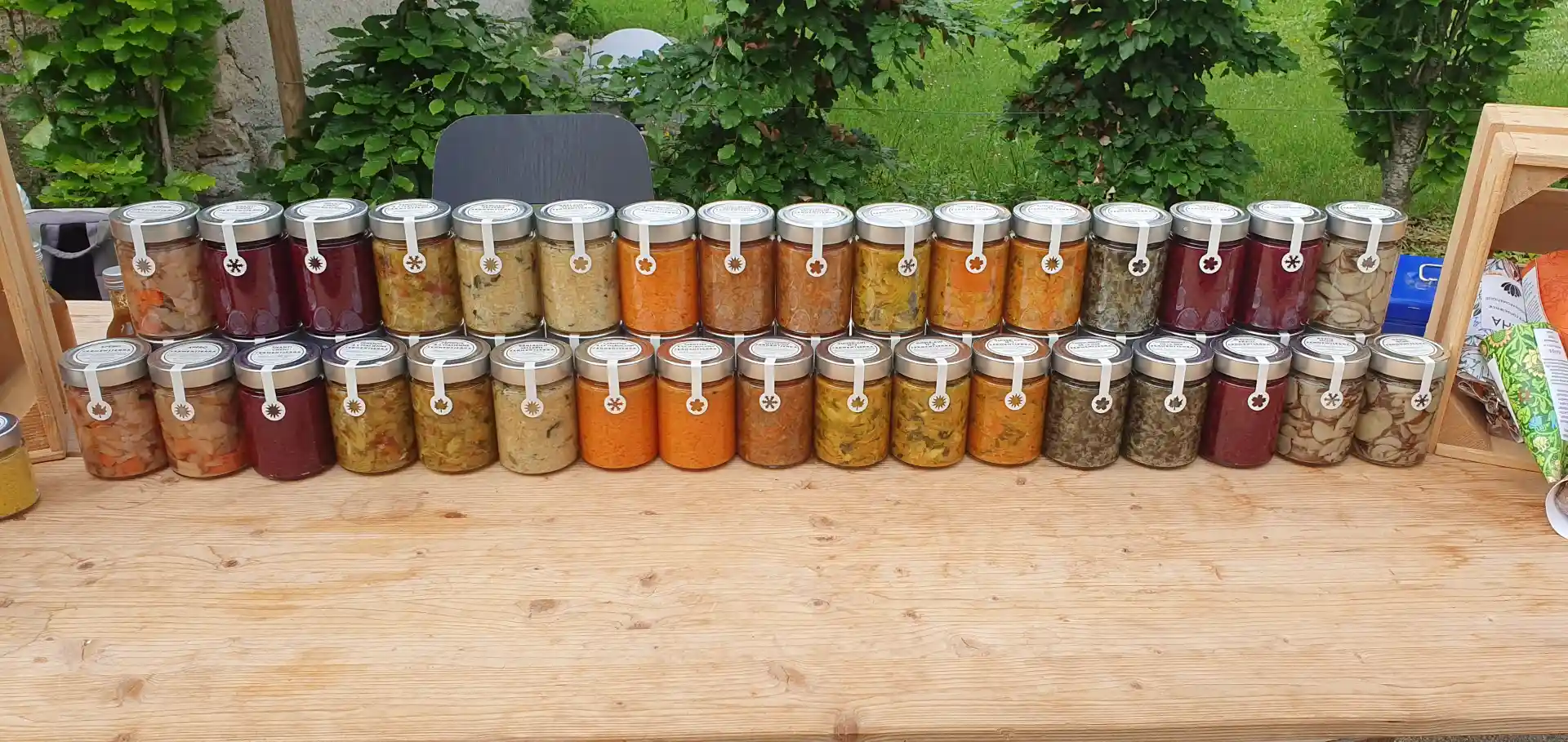 Palette de bocaux Fermentierra — légumes fermentés artisanaux de Champagne, Suisse